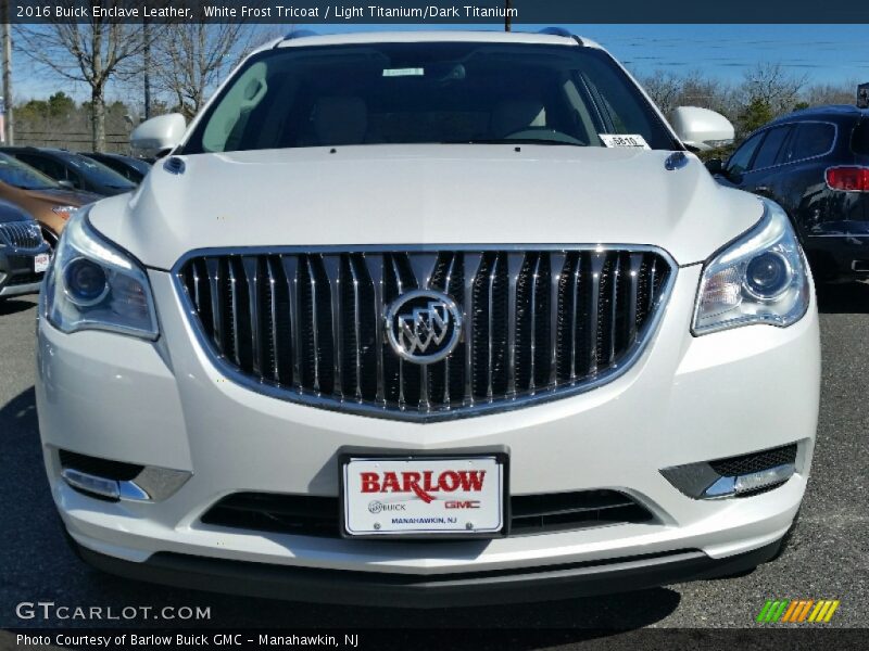 White Frost Tricoat / Light Titanium/Dark Titanium 2016 Buick Enclave Leather