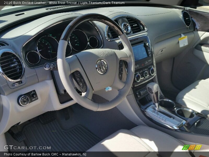 White Frost Tricoat / Light Titanium/Dark Titanium 2016 Buick Enclave Leather