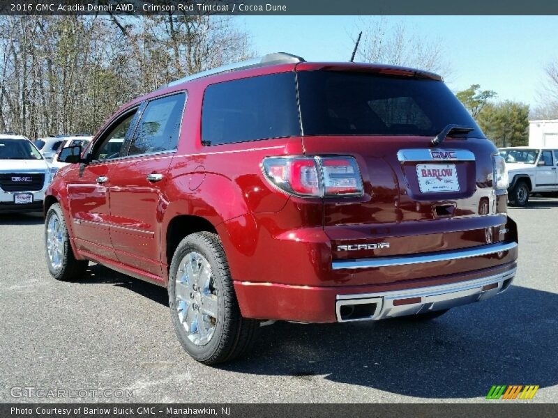 Crimson Red Tintcoat / Cocoa Dune 2016 GMC Acadia Denali AWD