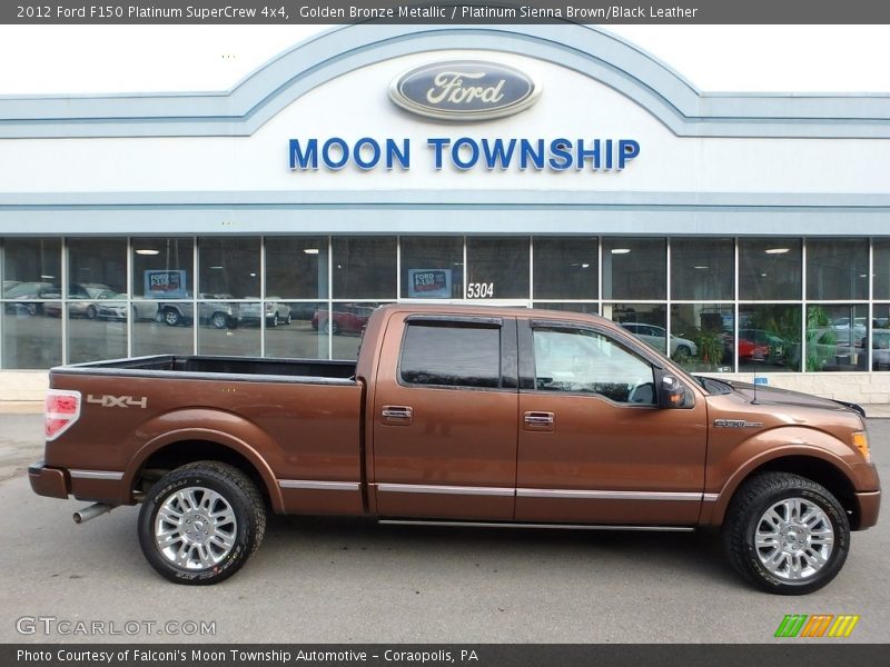 Golden Bronze Metallic / Platinum Sienna Brown/Black Leather 2012 Ford F150 Platinum SuperCrew 4x4