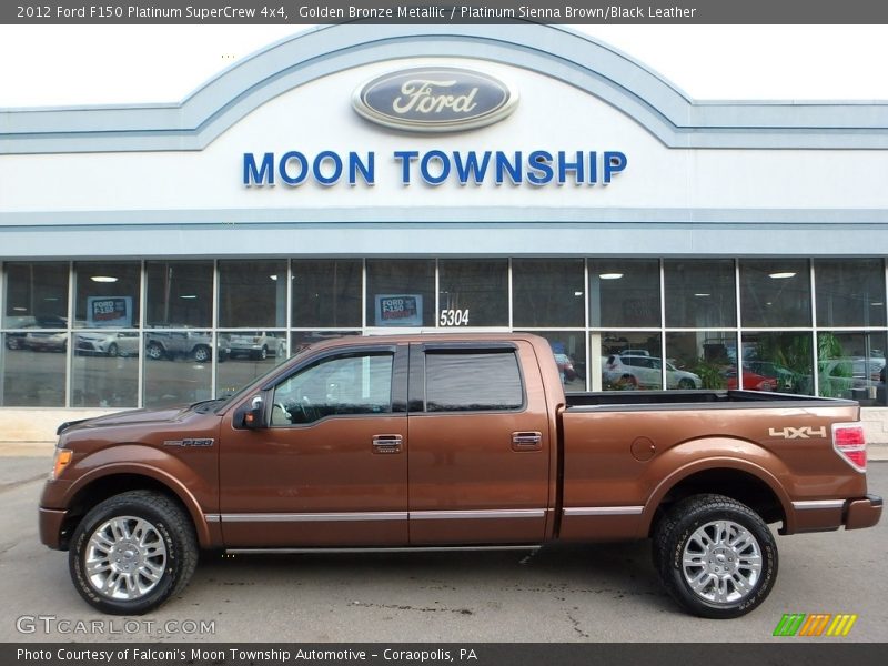 Golden Bronze Metallic / Platinum Sienna Brown/Black Leather 2012 Ford F150 Platinum SuperCrew 4x4