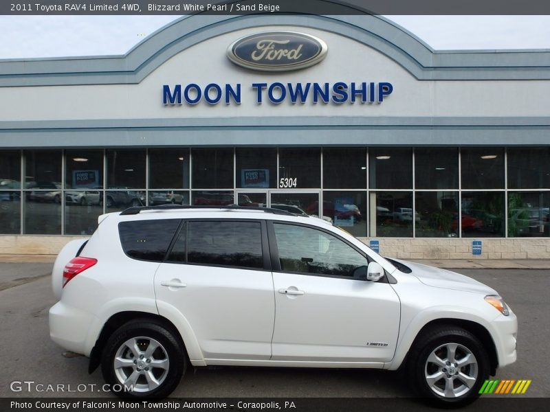 Blizzard White Pearl / Sand Beige 2011 Toyota RAV4 Limited 4WD