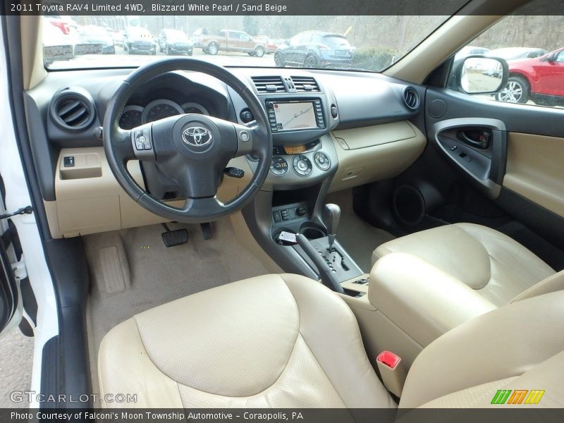 Blizzard White Pearl / Sand Beige 2011 Toyota RAV4 Limited 4WD