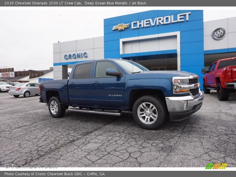 Deep Ocean Blue Metallic / Jet Black 2016 Chevrolet Silverado 1500 LT Crew Cab