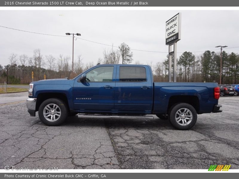 Deep Ocean Blue Metallic / Jet Black 2016 Chevrolet Silverado 1500 LT Crew Cab