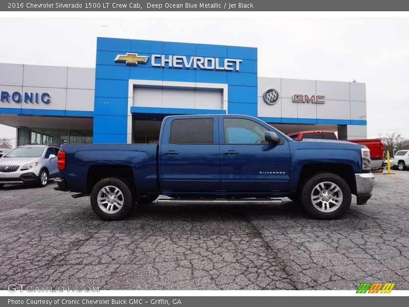 Deep Ocean Blue Metallic / Jet Black 2016 Chevrolet Silverado 1500 LT Crew Cab