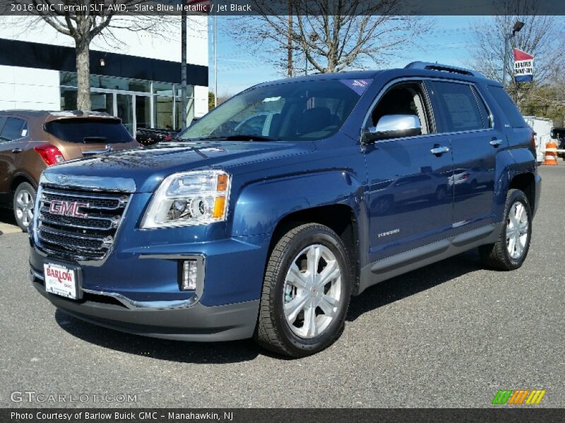 Slate Blue Metallic / Jet Black 2016 GMC Terrain SLT AWD