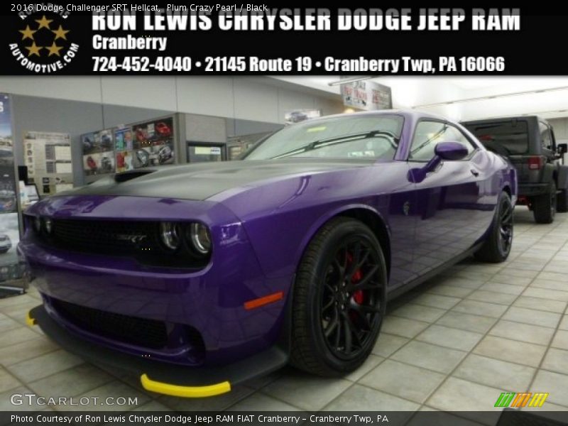 Plum Crazy Pearl / Black 2016 Dodge Challenger SRT Hellcat