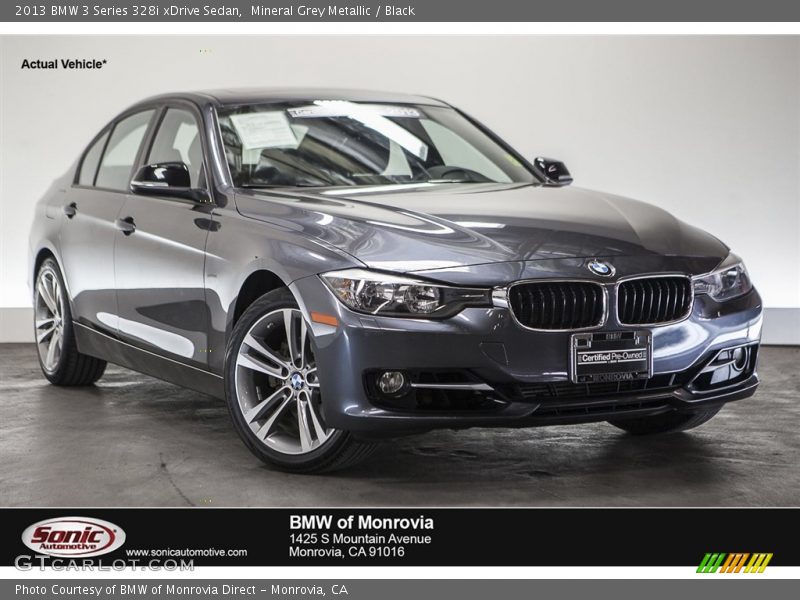 Mineral Grey Metallic / Black 2013 BMW 3 Series 328i xDrive Sedan