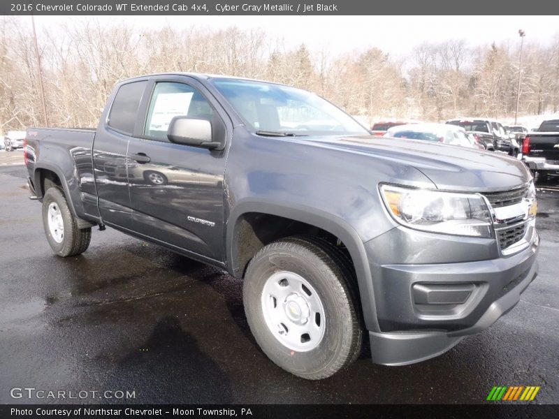 Cyber Gray Metallic / Jet Black 2016 Chevrolet Colorado WT Extended Cab 4x4