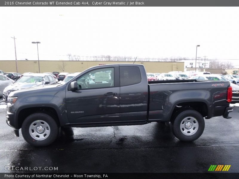 Cyber Gray Metallic / Jet Black 2016 Chevrolet Colorado WT Extended Cab 4x4