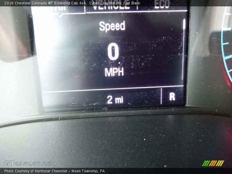 Cyber Gray Metallic / Jet Black 2016 Chevrolet Colorado WT Extended Cab 4x4