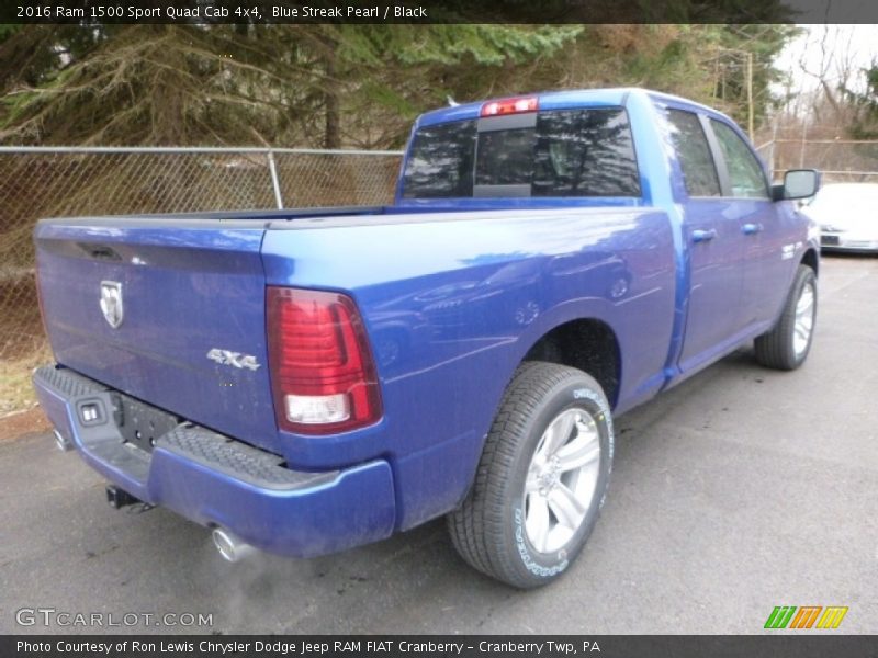 Blue Streak Pearl / Black 2016 Ram 1500 Sport Quad Cab 4x4