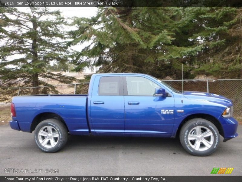 Blue Streak Pearl / Black 2016 Ram 1500 Sport Quad Cab 4x4