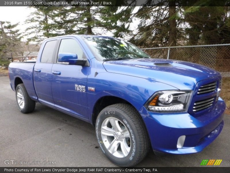 Blue Streak Pearl / Black 2016 Ram 1500 Sport Quad Cab 4x4