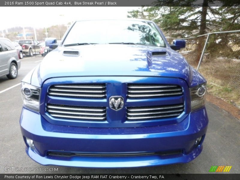 Blue Streak Pearl / Black 2016 Ram 1500 Sport Quad Cab 4x4