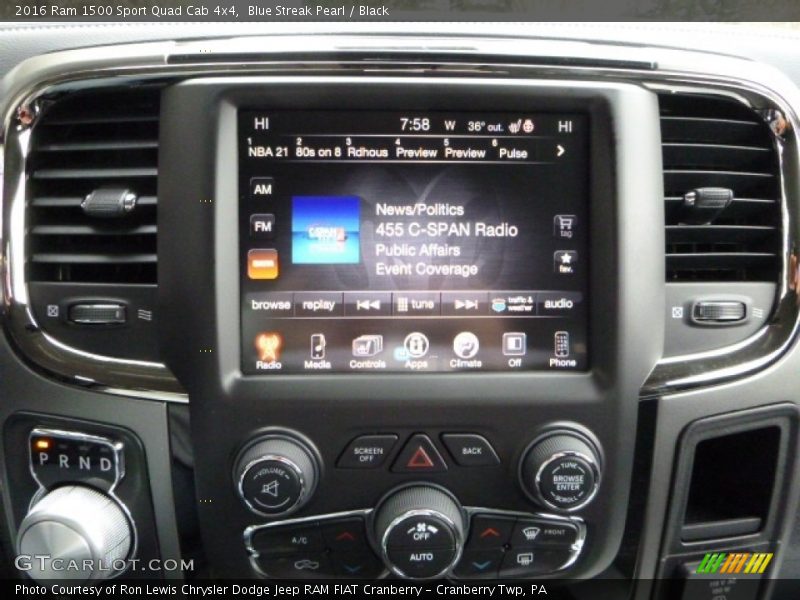 Blue Streak Pearl / Black 2016 Ram 1500 Sport Quad Cab 4x4