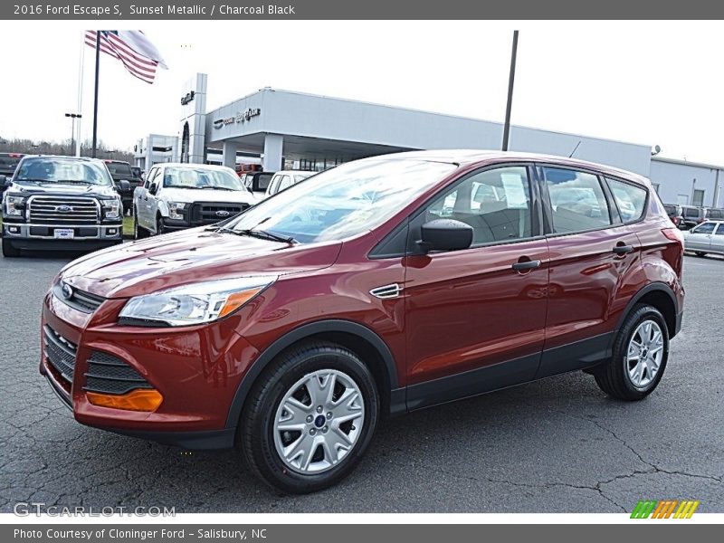 Sunset Metallic / Charcoal Black 2016 Ford Escape S