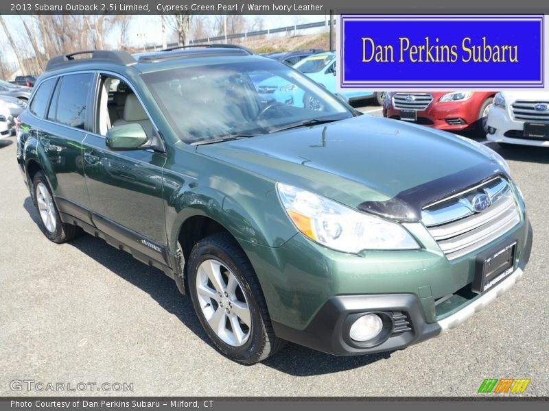 Cypress Green Pearl / Warm Ivory Leather 2013 Subaru Outback 2.5i Limited