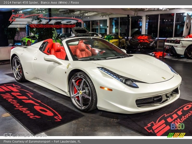 Bianco Avus (White) / Rosso 2014 Ferrari 458 Spider