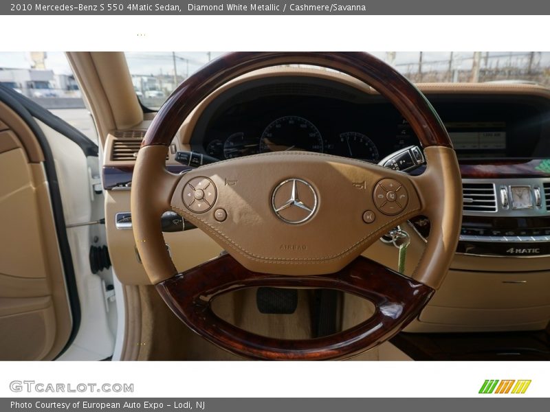 Diamond White Metallic / Cashmere/Savanna 2010 Mercedes-Benz S 550 4Matic Sedan