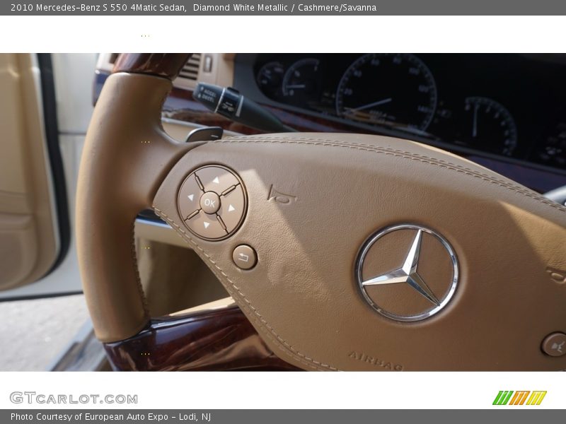 Diamond White Metallic / Cashmere/Savanna 2010 Mercedes-Benz S 550 4Matic Sedan