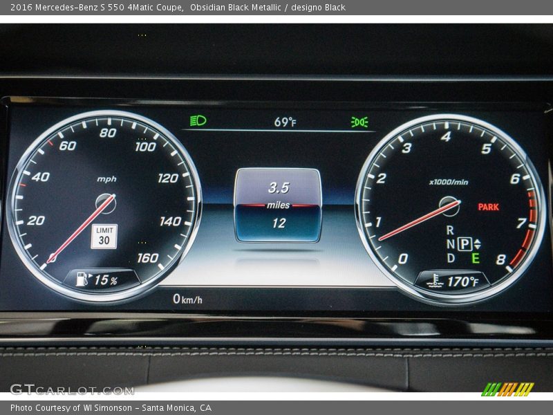  2016 S 550 4Matic Coupe 550 4Matic Coupe Gauges