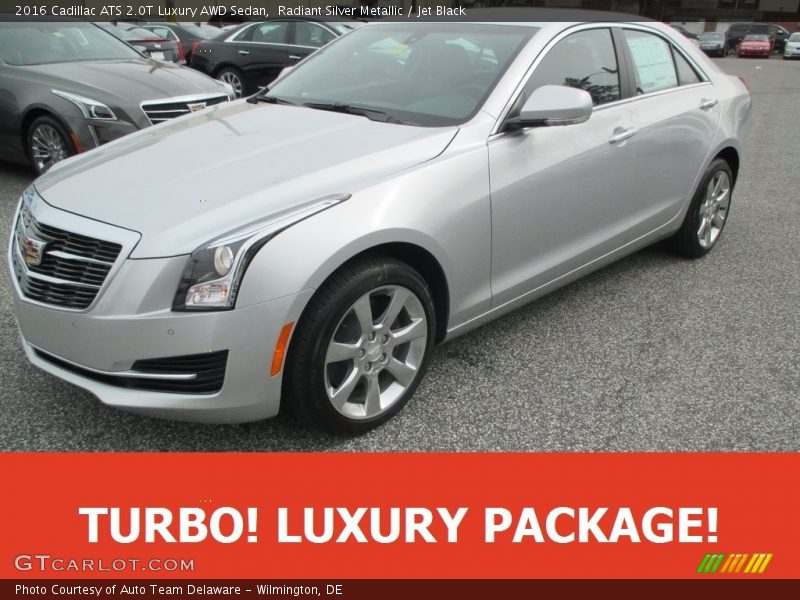 Radiant Silver Metallic / Jet Black 2016 Cadillac ATS 2.0T Luxury AWD Sedan