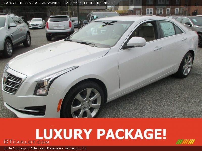 Crystal White Tricoat / Light Neutral 2016 Cadillac ATS 2.0T Luxury Sedan