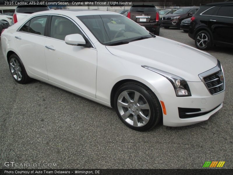 Crystal White Tricoat / Light Neutral 2016 Cadillac ATS 2.0T Luxury Sedan