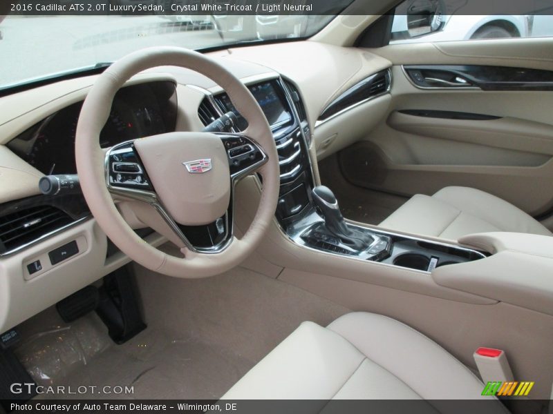 Crystal White Tricoat / Light Neutral 2016 Cadillac ATS 2.0T Luxury Sedan