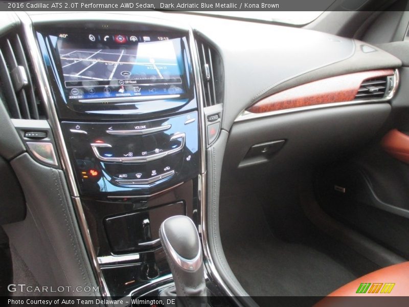 Dark Adriatic Blue Metallic / Kona Brown 2016 Cadillac ATS 2.0T Performance AWD Sedan