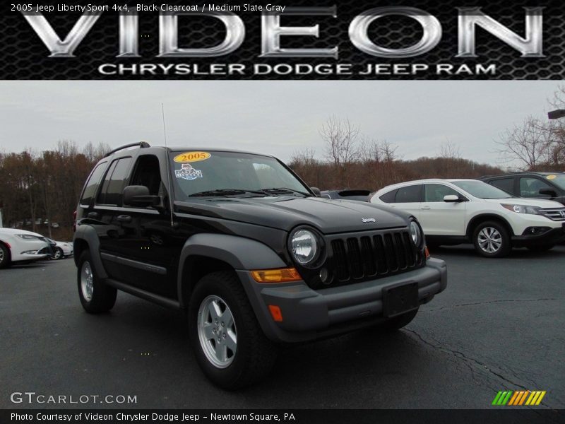 Black Clearcoat / Medium Slate Gray 2005 Jeep Liberty Sport 4x4