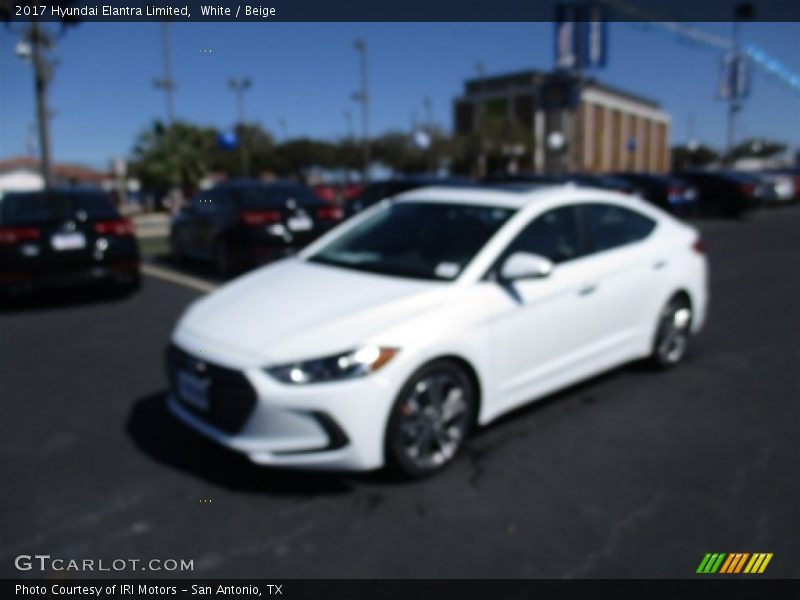 White / Beige 2017 Hyundai Elantra Limited
