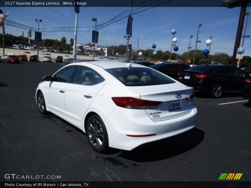 White / Beige 2017 Hyundai Elantra Limited