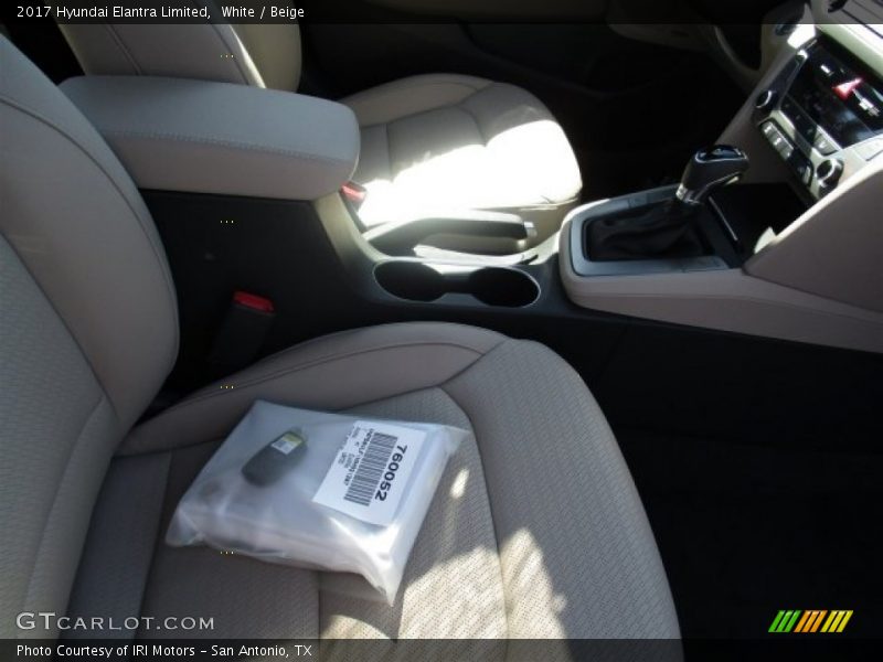White / Beige 2017 Hyundai Elantra Limited