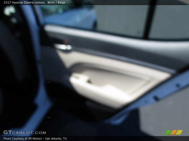 White / Beige 2017 Hyundai Elantra Limited