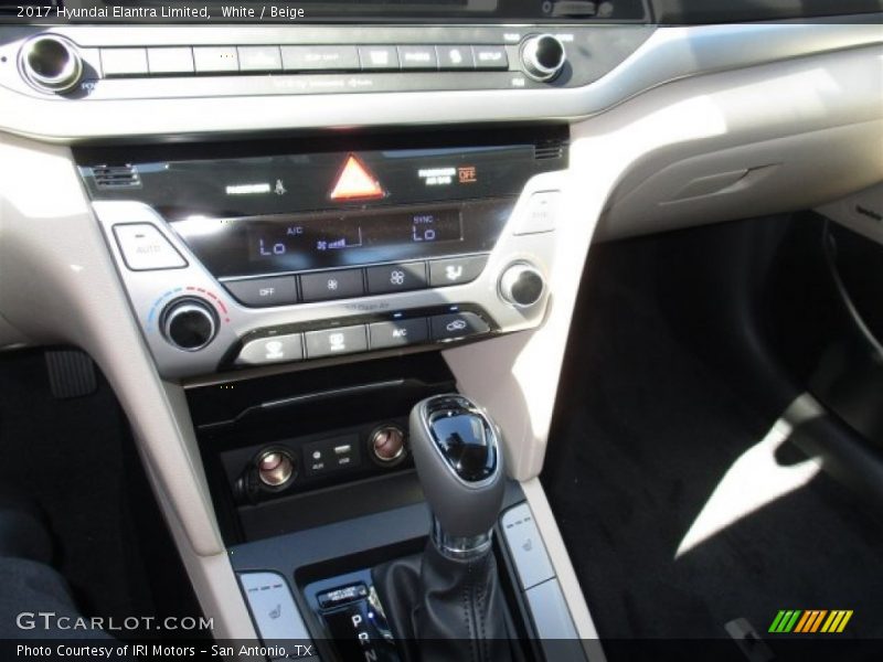 White / Beige 2017 Hyundai Elantra Limited