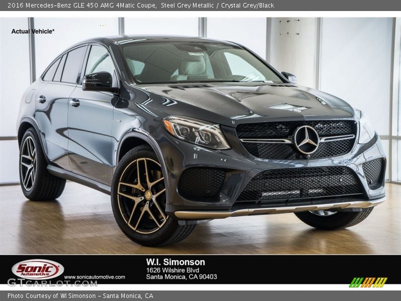 Steel Grey Metallic / Crystal Grey/Black 2016 Mercedes-Benz GLE 450 AMG 4Matic Coupe