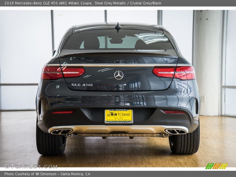Steel Grey Metallic / Crystal Grey/Black 2016 Mercedes-Benz GLE 450 AMG 4Matic Coupe