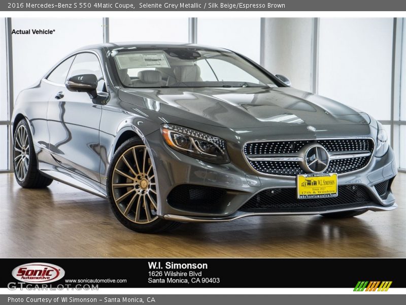 Selenite Grey Metallic / Silk Beige/Espresso Brown 2016 Mercedes-Benz S 550 4Matic Coupe