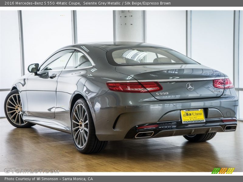 Selenite Grey Metallic / Silk Beige/Espresso Brown 2016 Mercedes-Benz S 550 4Matic Coupe
