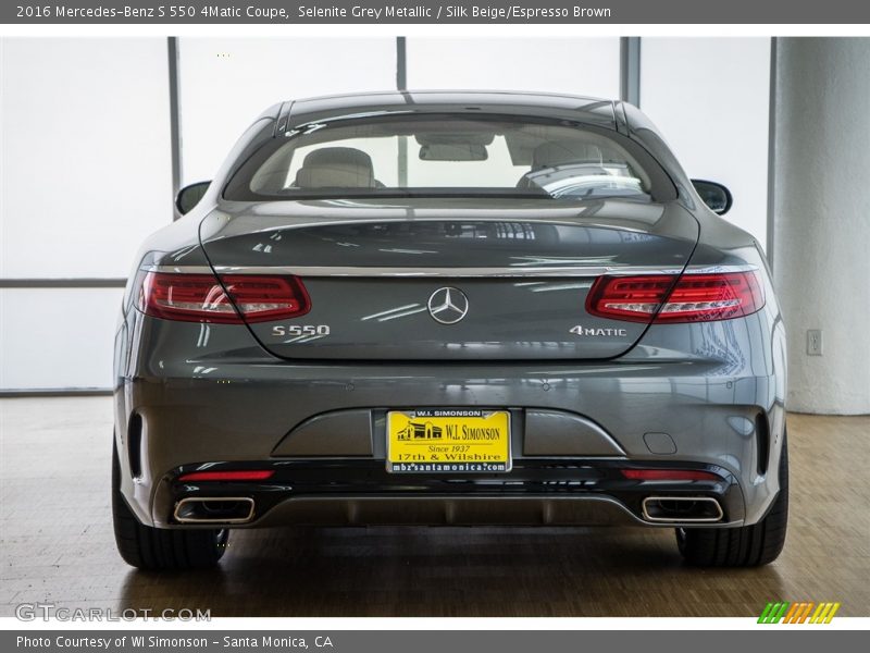 Selenite Grey Metallic / Silk Beige/Espresso Brown 2016 Mercedes-Benz S 550 4Matic Coupe