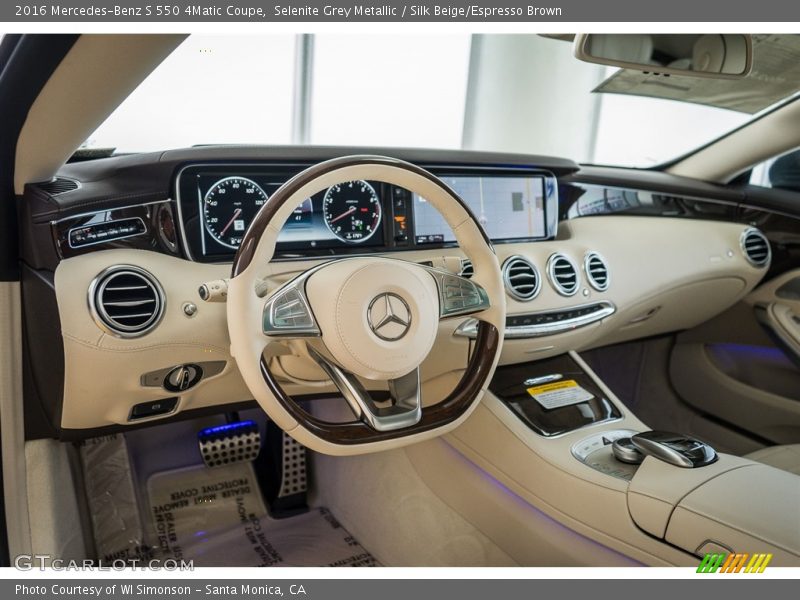 Selenite Grey Metallic / Silk Beige/Espresso Brown 2016 Mercedes-Benz S 550 4Matic Coupe