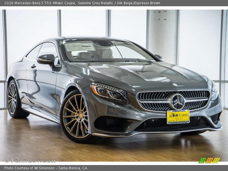 Selenite Grey Metallic / Silk Beige/Espresso Brown 2016 Mercedes-Benz S 550 4Matic Coupe