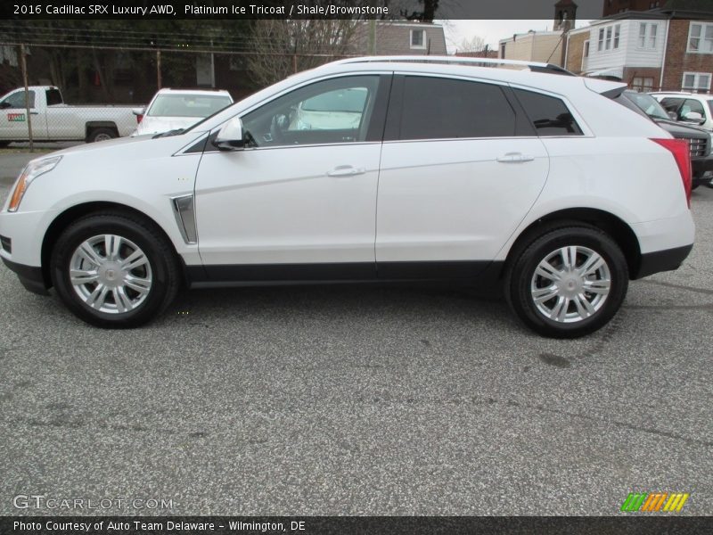 Platinum Ice Tricoat / Shale/Brownstone 2016 Cadillac SRX Luxury AWD