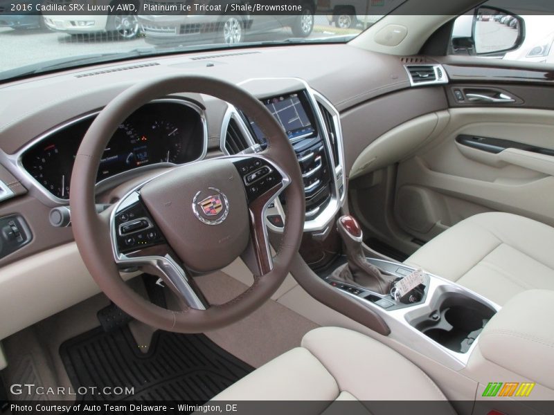 Platinum Ice Tricoat / Shale/Brownstone 2016 Cadillac SRX Luxury AWD
