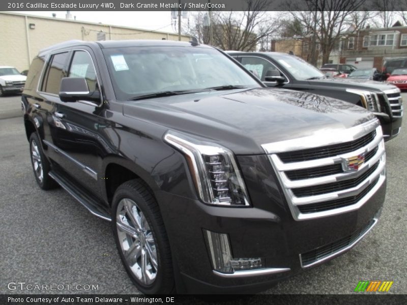 Dark Granite Metallic / Shale/Cocoa 2016 Cadillac Escalade Luxury 4WD