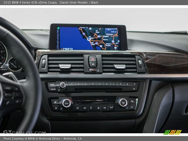 Glacier Silver Metallic / Black 2015 BMW 4 Series 428i xDrive Coupe