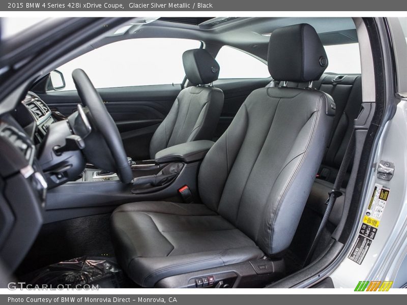 Glacier Silver Metallic / Black 2015 BMW 4 Series 428i xDrive Coupe